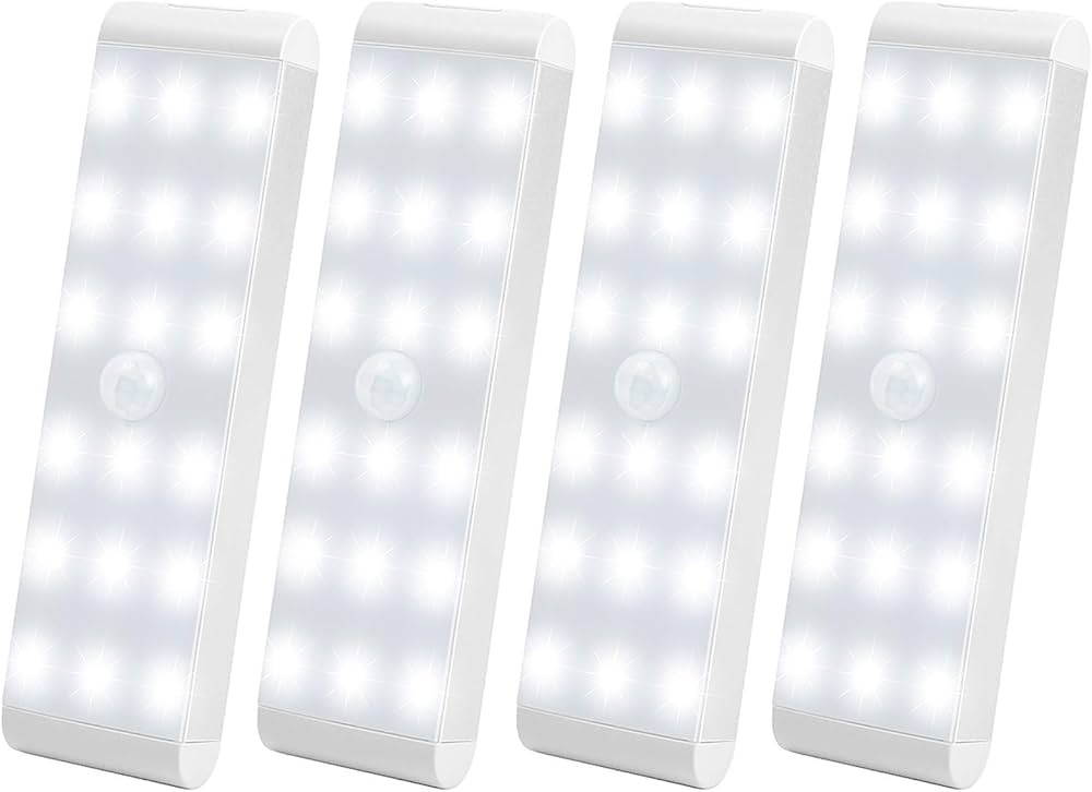 LED Closet Light,18-LED Dimmer USB Rechargeable Motion Sensor Closet Light Under Cabinet Wireless... | Amazon (US)
