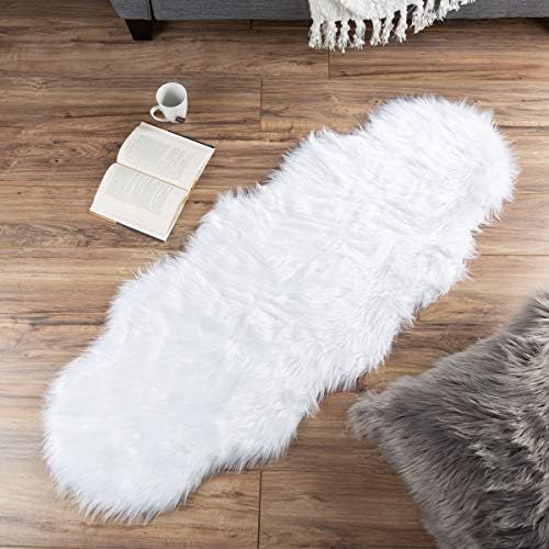 Sheepskin Throw Rug Faux Fur 2x5-Foot High Pile Runner Â– Soft and Plush Mat for Bedroom, Kitc... | Amazon (US)