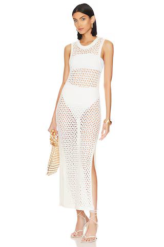 LNA Ry Open Knit Sweater Dress in White from Revolve.com | Revolve Clothing (Global)