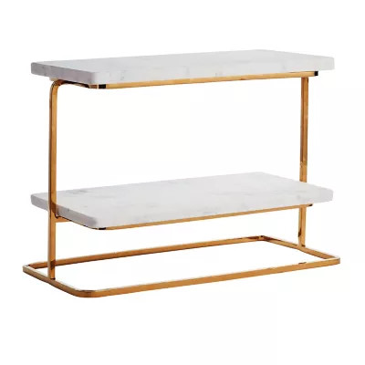 Studio 3B™ 2-Tier Marble Server in Gold/White  | Bed Bath & Beyond | Bed Bath & Beyond
