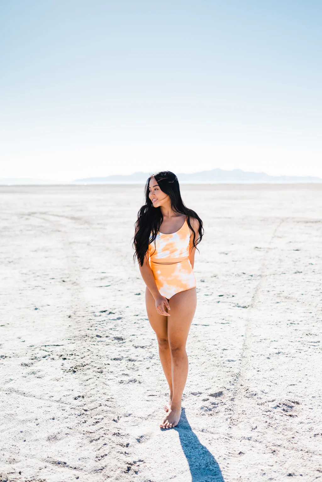 The Lounger Top | Tie Dye Neon Orange | Final Sale | Coral Reef Swim