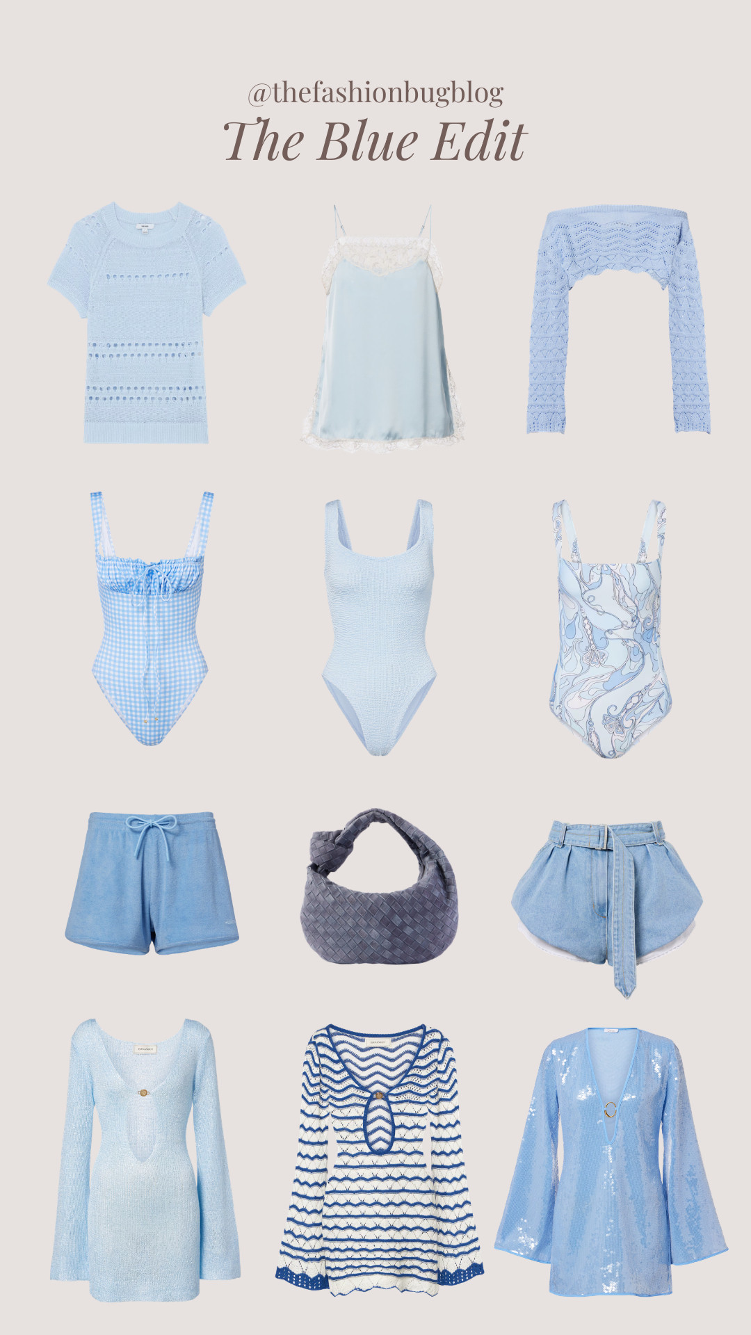 the blue edit

blue outfits, pastel blue, sky blue, knit top, lace trim slip dress, blue cami, blue shrug, blue one piece swimsuit, textured swimsuit, gingham swimsuit, printed swimsuit, summer swim, beachwear, blue terry shorts, loungewear shorts, denim shorts, paperbag shorts, woven hobo bag, blue mini dress, knit dress, beach cover up, crochet knit, striped knit top, sequin dress, blue sequin dress, holiday style, vacation outfits, beach outfits, poolside look, resort wear, summer wardrobe, monochrome blue, coastal style 

 #LTKuk #LTKspring #LTKsummer