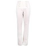 Womens Trouser - Beige || Beautiful - Button Embellished Flared Pants - Bell Sailor Trousers for wom | Amazon (US)