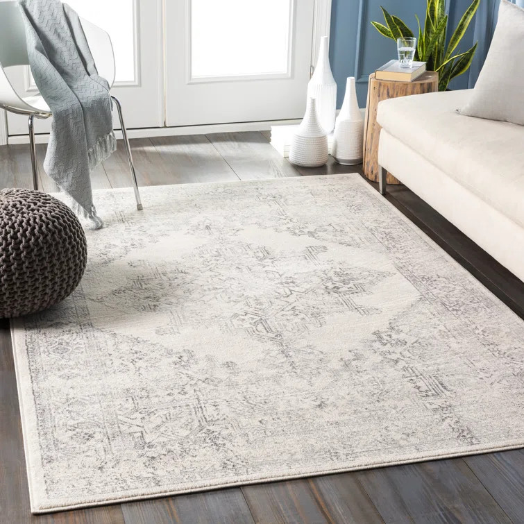 Shyann Power Loom Performance Gray Rug | Wayfair North America