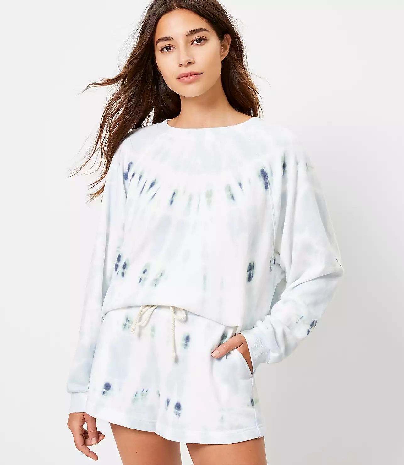 Petite Lou & Grey Tie Dye Oversized Terry Sweatshirt | LOFT