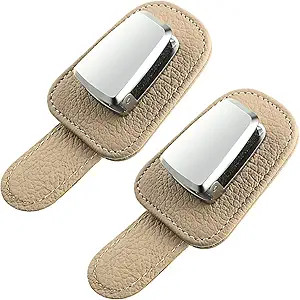 2 Packs Car Glasses Holder Universal Car Visor Sunglasses Holder Clip Leather Eyeglasses Hanger a... | Amazon (US)