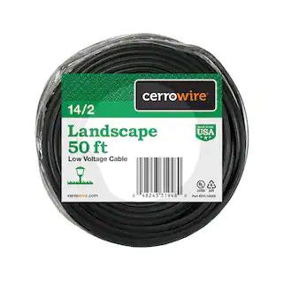 Cerrowire 50 ft. 14/2 Black Stranded Low-Voltage Landscape Lighting Wire 241-1402B - The Home Dep... | The Home Depot