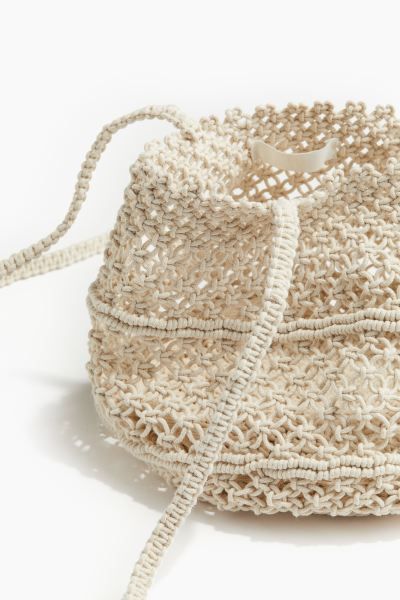 Macramé Shoulder Bag - Cream - Ladies | H&M US | H&M (US + CA)