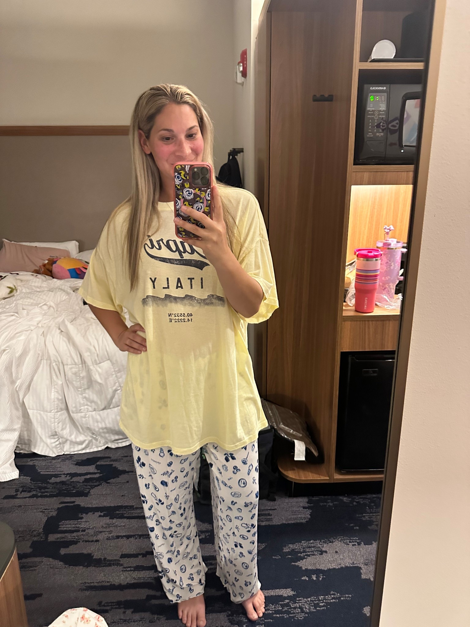 Loving these new pajamas. This oversized sleep shirt and pants are so cozy. This is my second set now. I also have another design in the shirt and pants in the same style. Check out my previous post. Women’s pajamas 

#LTKStyleTip #LTKFindsUnder50