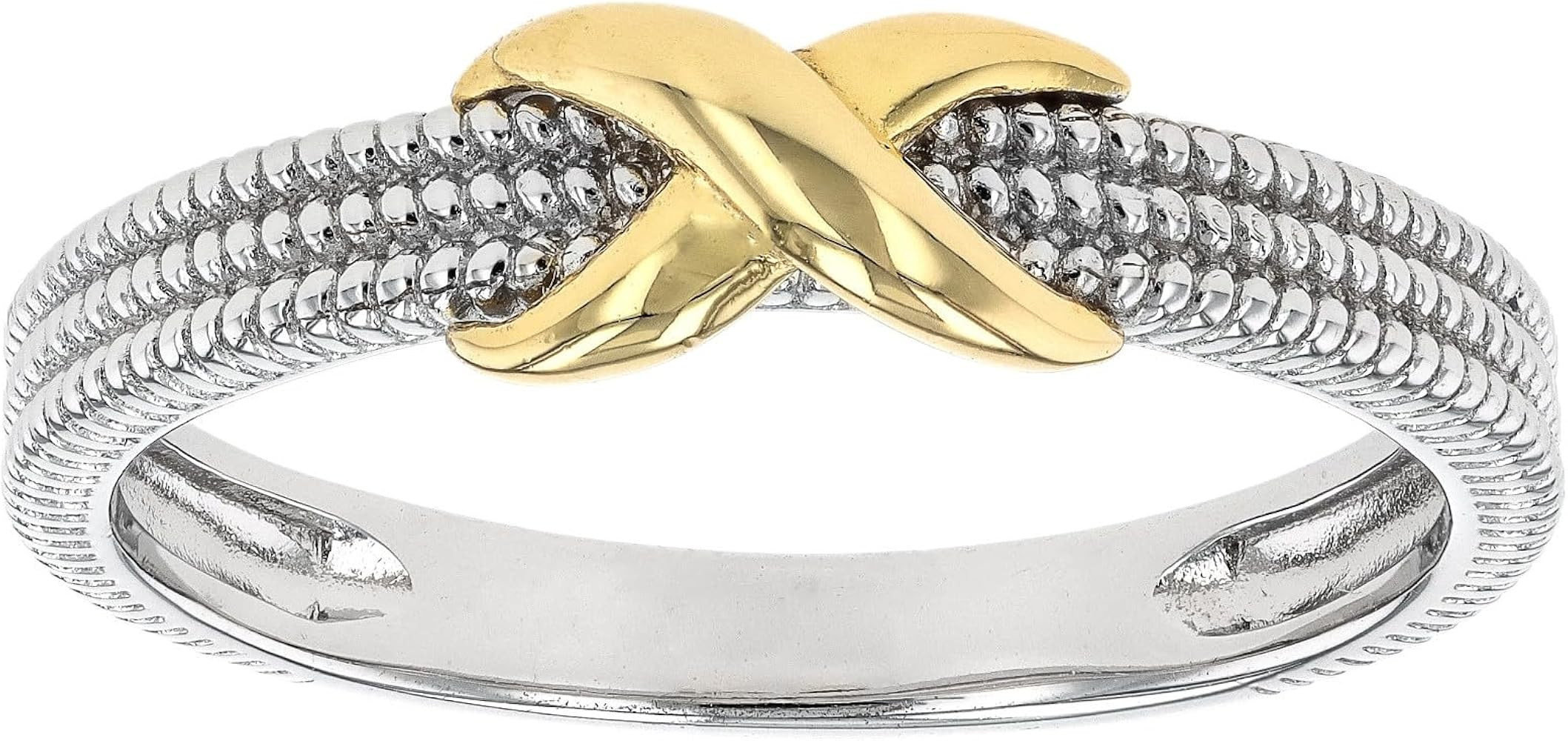 JTV Infinity Ring for Women – Sterling Silver & 18K Yellow Gold Over Sterling Silver – 5mm Po... | Amazon (US)