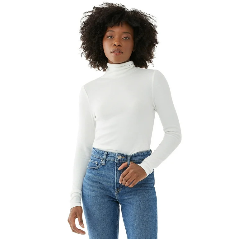 Free Assembly Women's Fine Rib Turtleneck Sweater, Lightweight - Walmart.com | Walmart (US)