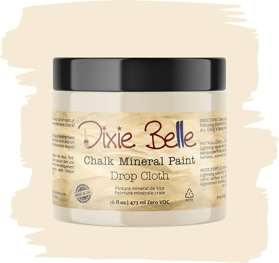 Dixie Belle Paint Company Chalk Finish Furniture Paint | Drop Cloth (16oz) | Matte Linen White Ch... | Amazon (US)