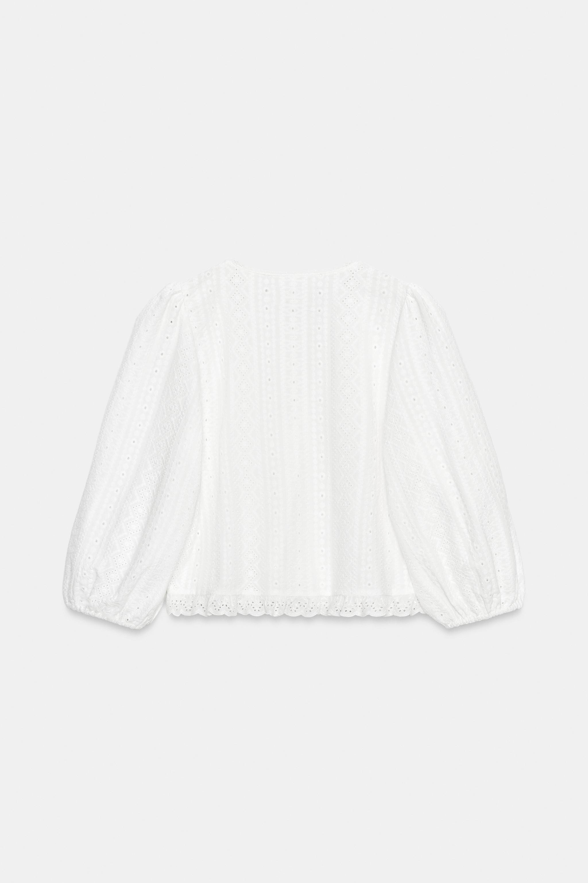 BLOUSE WITH CUTWORK EMBROIDERY | Zara UK