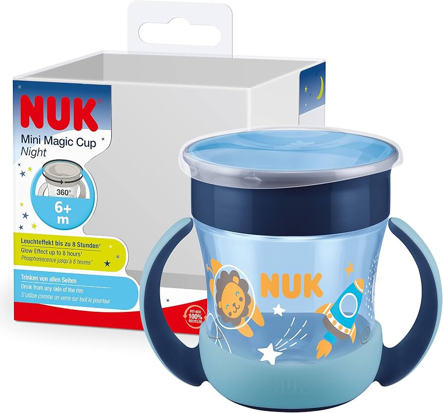 NUK Mini Magic Cup Trinklernbecher mit Leuchteffekt | 6+ Monate | 160 ml | auslaufsicherer 360°-... | Amazon (DE)