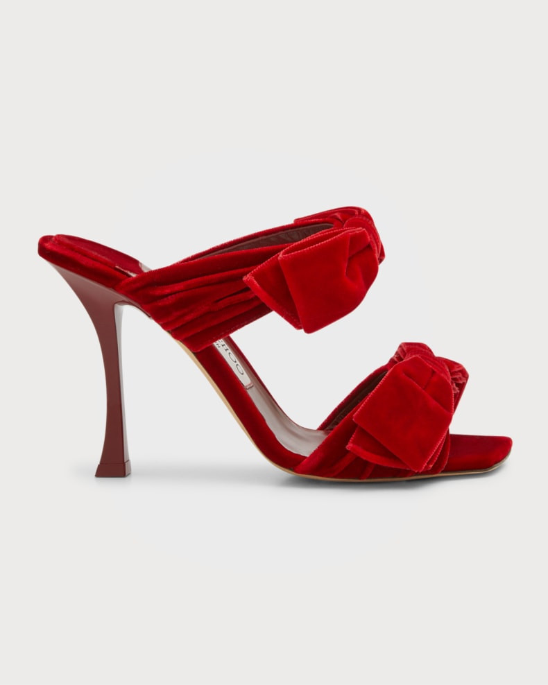 Jimmy Choo Flaca Double-Bow Mule Sandals | Neiman Marcus