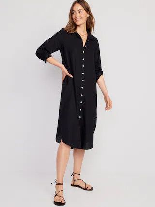 Long-Sleeve Shirt Dress for Women | Old Navy (US)