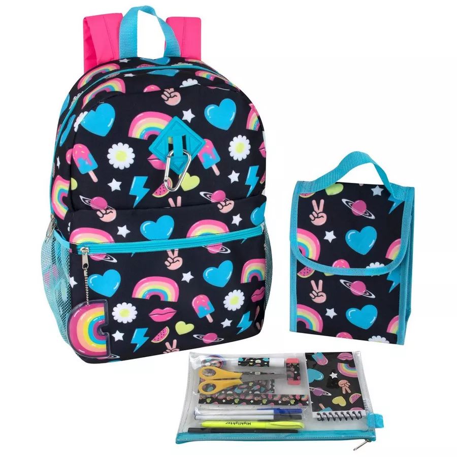 Rainbow Peace Heart Backpack Set | Bealls