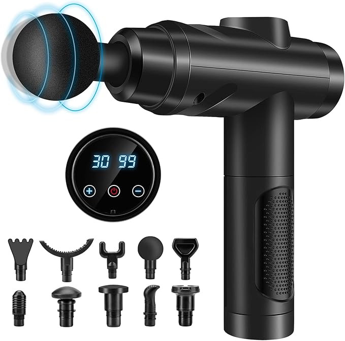 Massage Gun Deep Tissue, Muscle Percussion Massager with 30 Speeds, Quiet Handheld Massagers with... | Amazon (US)