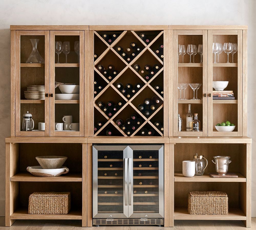 Modern Farmhouse 102" Wine Storage with Hutch | Pottery Barn (US)