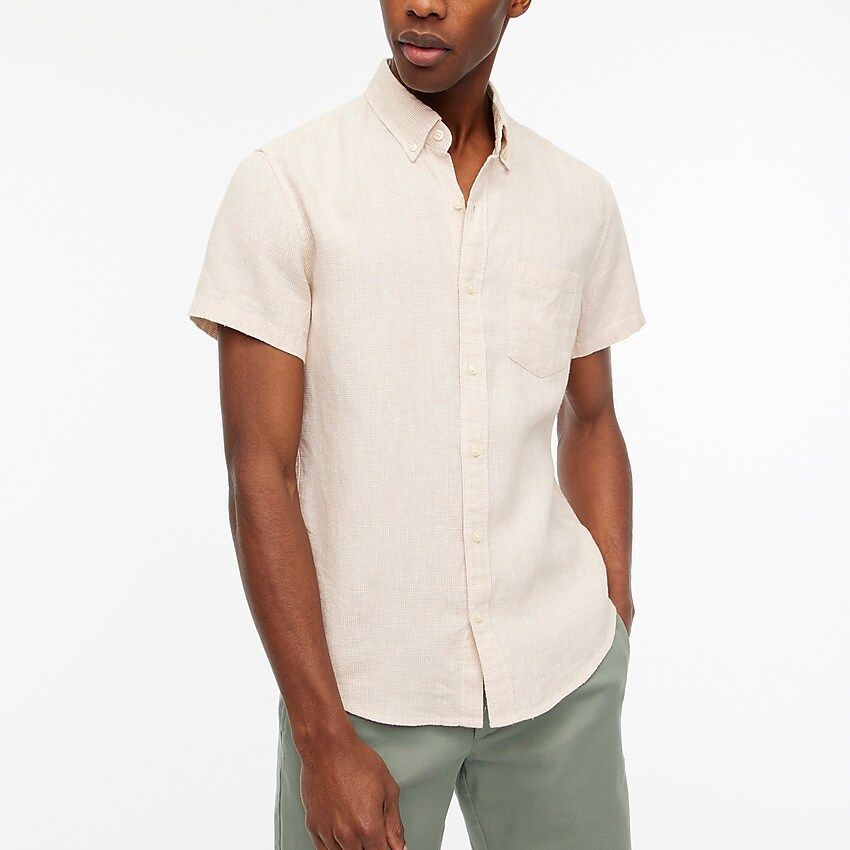 Slim short-sleeve linen-cotton shirt | J.Crew Factory