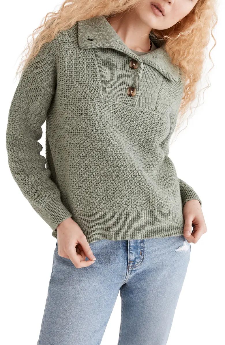 Madewell Canby Button Mock Neck Sweater | Nordstrom | Nordstrom