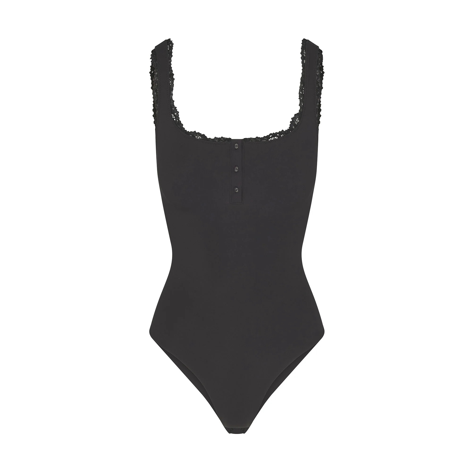 FITS EVERYBODY LACE HENLEY BODYSUIT | ONYX | SKIMS (US)