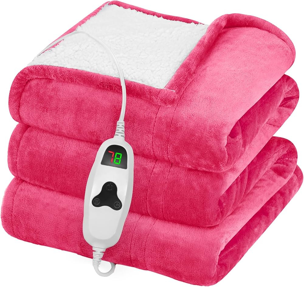 Heated Blanket Electric Blanket Throw,50" x 60” Heating Blanket,Thick Warming Plush Electric La... | Amazon (CA)