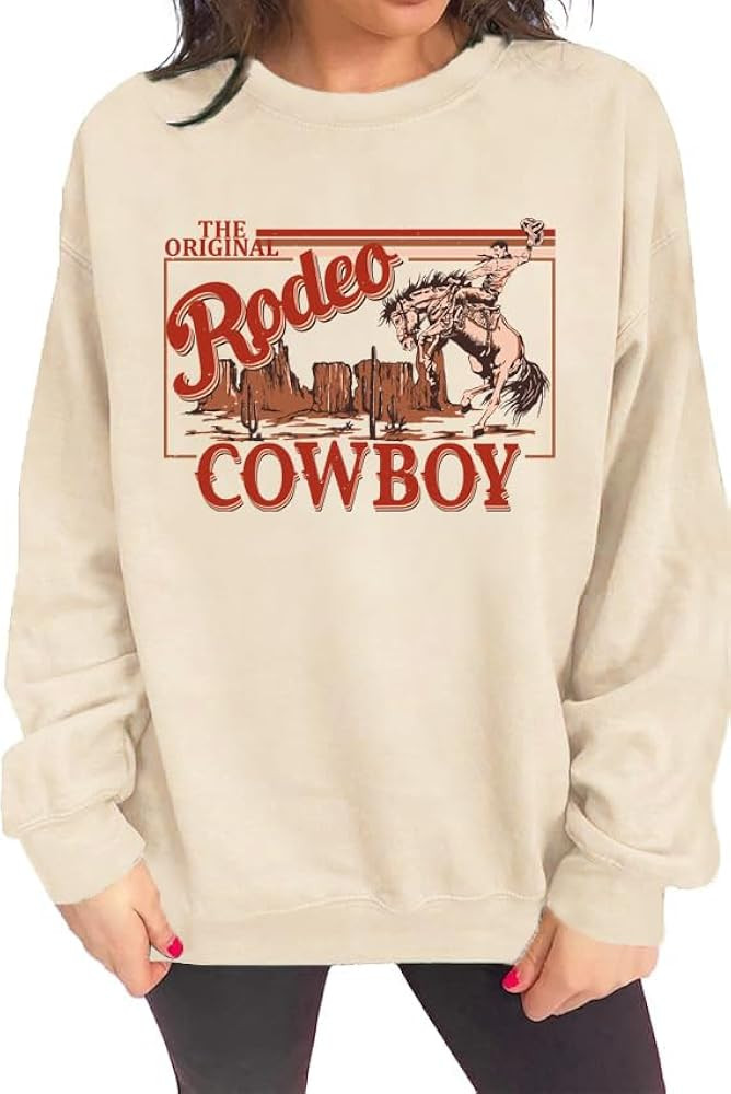 Western Sweatshirt Cowgirl Outfits for Women Rodeo Outfit Country Concert Tops Pullover Long Slee... | Amazon (US)