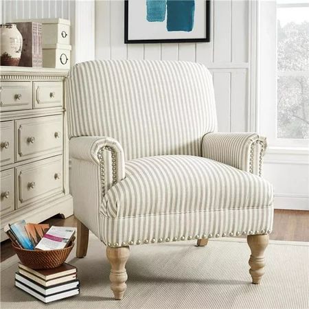 Dorel Living Jaya Accent Chair, Beige Stripe | Walmart (US)