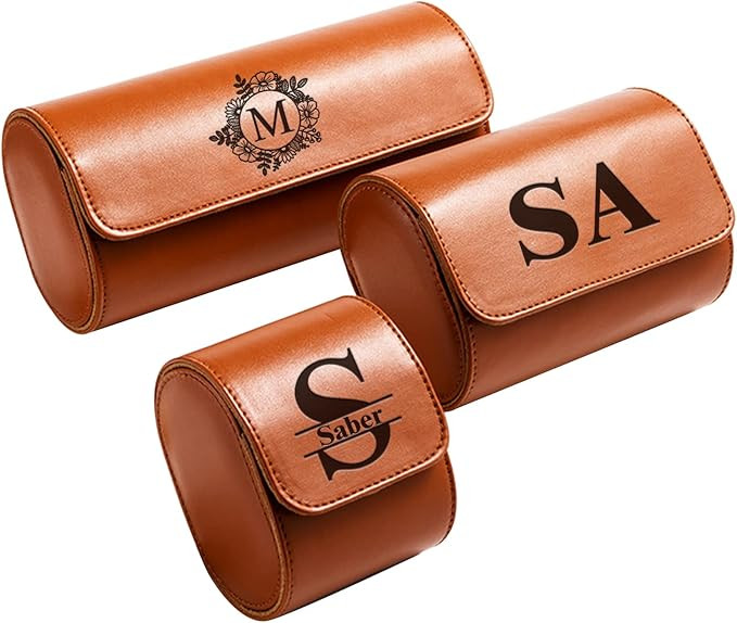 Personalized Watch Case for Men and Women, Customized PU Leather Travel Watch Case Roll Organizer... | Amazon (US)