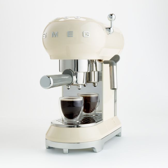 SMEG Cream Espresso Machine | Crate & Barrel
