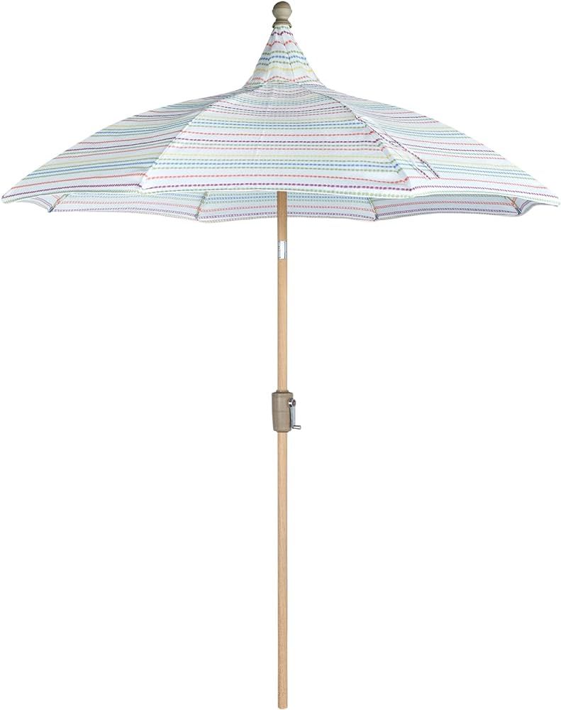 Tempera 7.5ft Patterned Patio Umbrellas Market Umbrella with Fade Resistant Canopy, Crank Lift, Push Button Tilt, Premium Wood Pole, Elegant Vintage Umbrellas for Lawn, Pool, Deck, Balcony | Amazon (US)