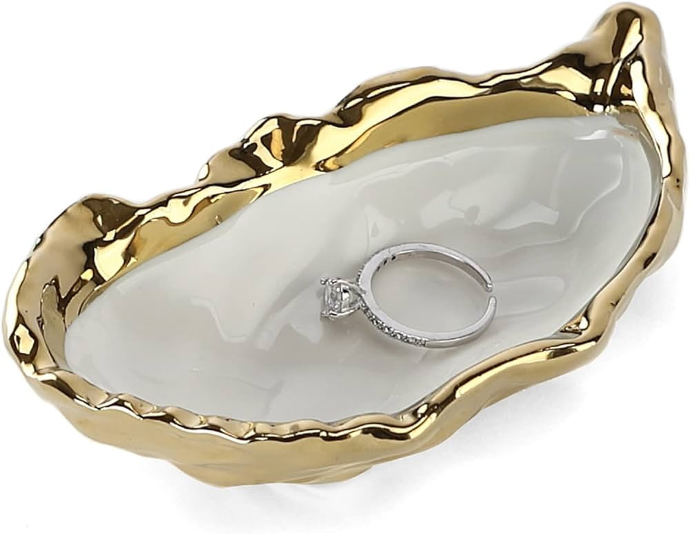 HOME SMILE Oyster Shell Ring Dish,Jewelry Dish Tray, Trinket Tray, Long Distance Friendship Gifts... | Amazon (US)