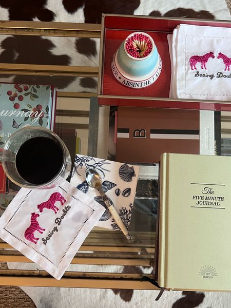 Home favorites: De Gournay coffee table book, gratitude journal, clear coffee mugs, fun cocktail napkins, La Lagouille stemware 

#LTKfindsunder100 #LTKhome #LTKfindsunder50