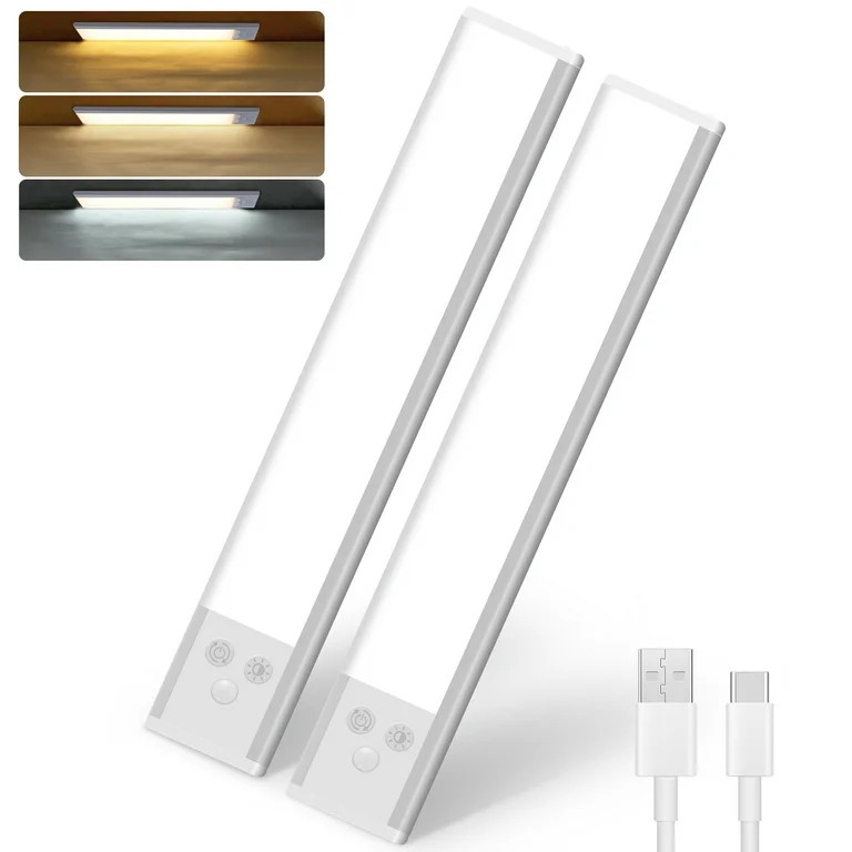 SUNBEAK Under Cabinet Lights, 41 LED Wireless Motion Sensor Closet Light, 3 Color Dimmable Under ... | Walmart (US)