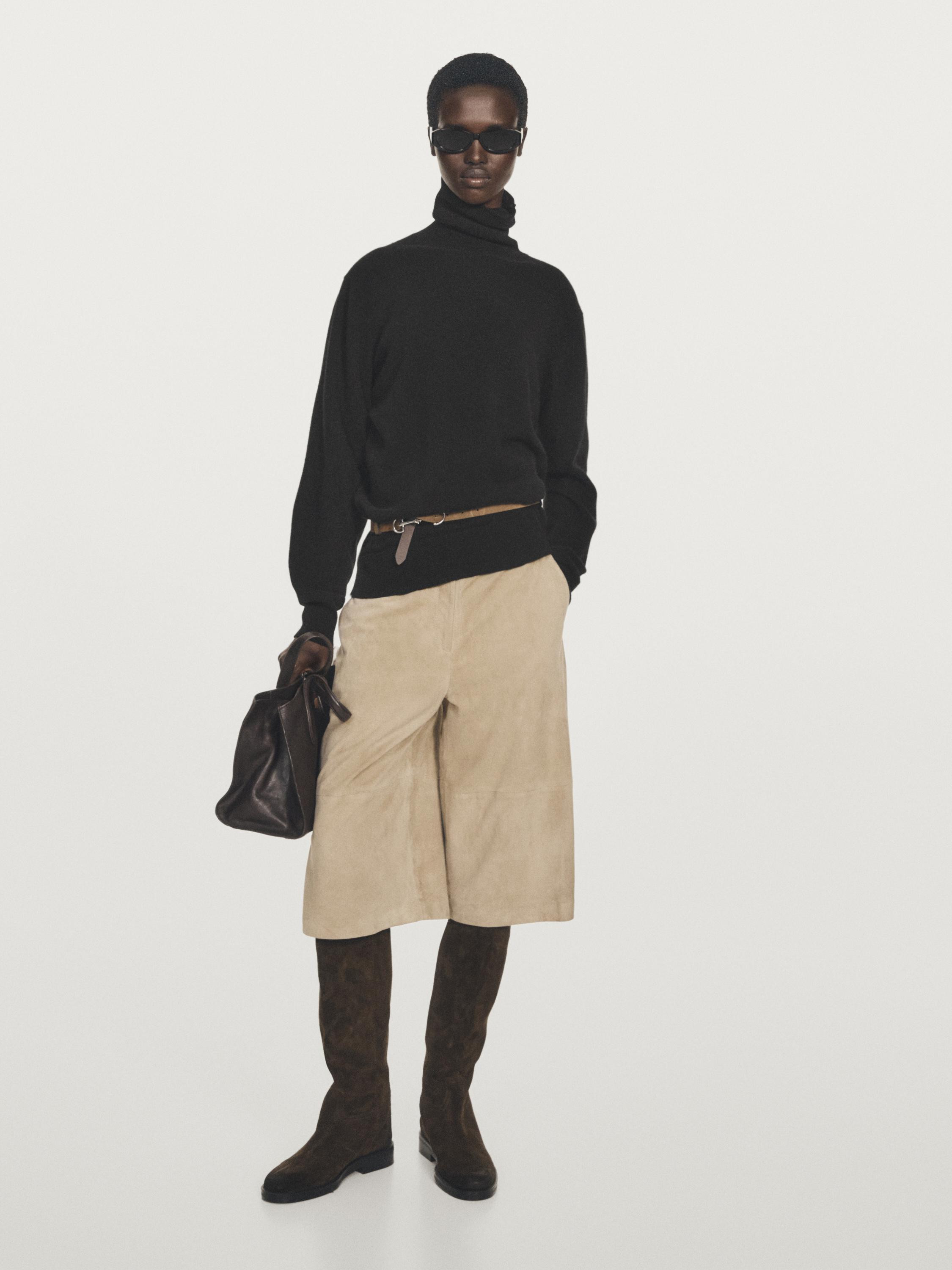 Strickpullover aus 100 % Kaschmir mit Rollkragen | Massimo Dutti DE