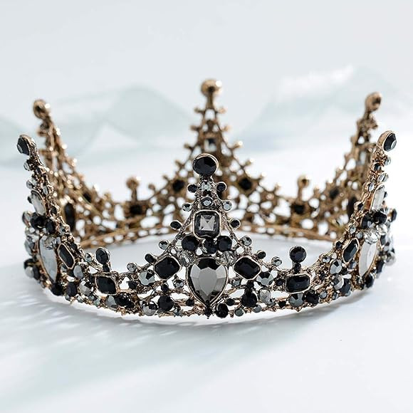 Aceorna Black Queen Crowns and Tiaras Crystal Baroque Crowns Black Rhinestones Tiara Bride Weddin... | Amazon (US)