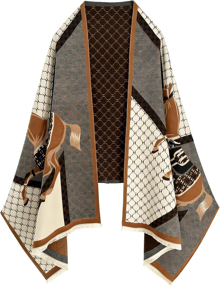 nratto Women's Reversible Pashmina Shawl Wrap for Women Big Scarf Holiday Gifts | Amazon (US)