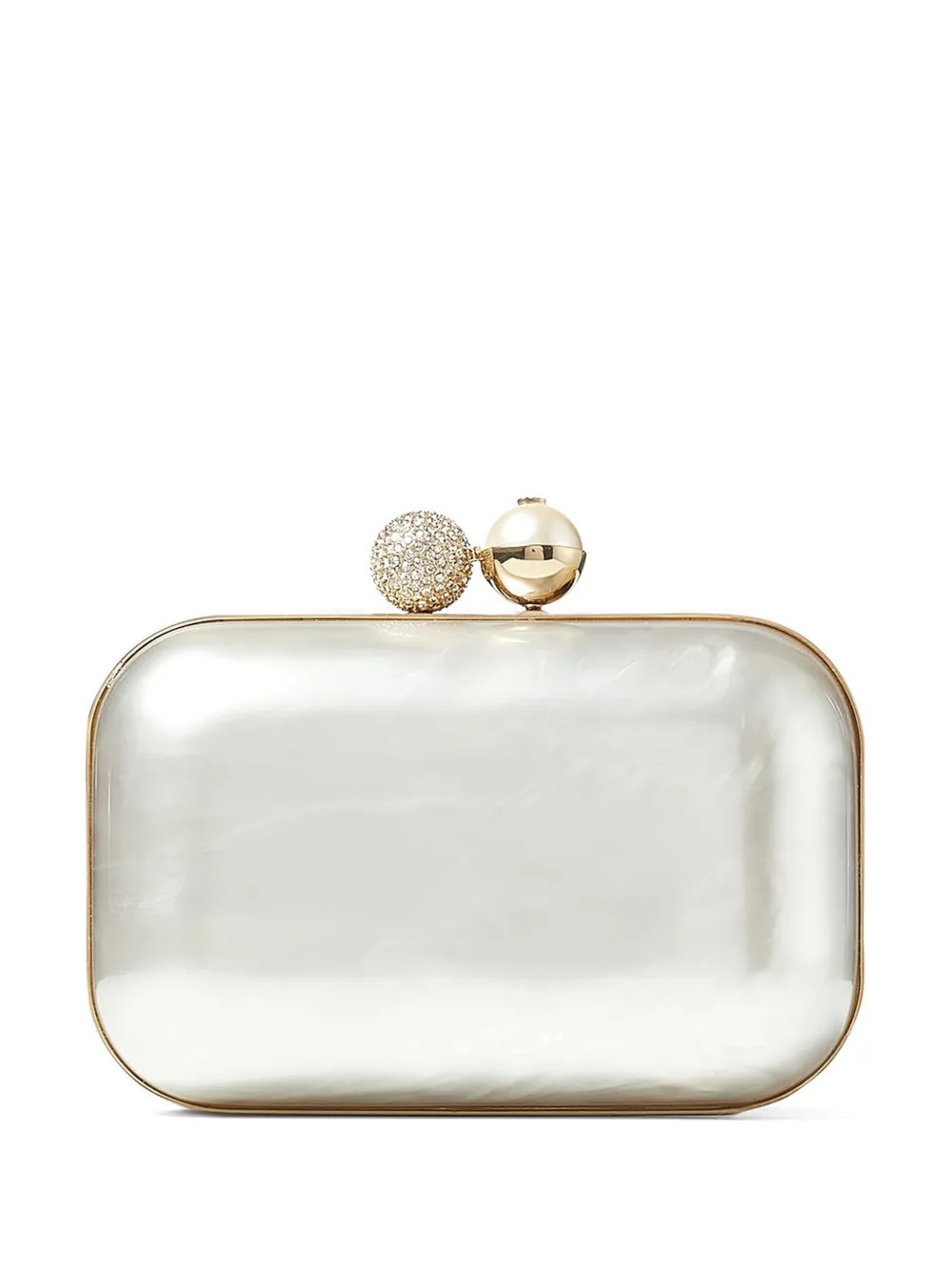Jimmy Choo Cloud crystal-embellished Metallic Clutch Bag - Farfetch | Farfetch Global
