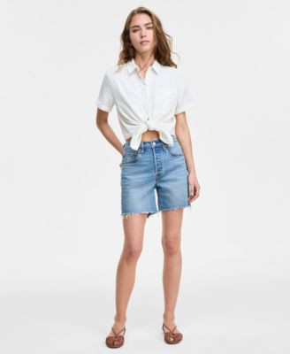 Levi's 501® Mid-Thigh High Rise Straight Fit Denim Shorts - Macy's | Macy's