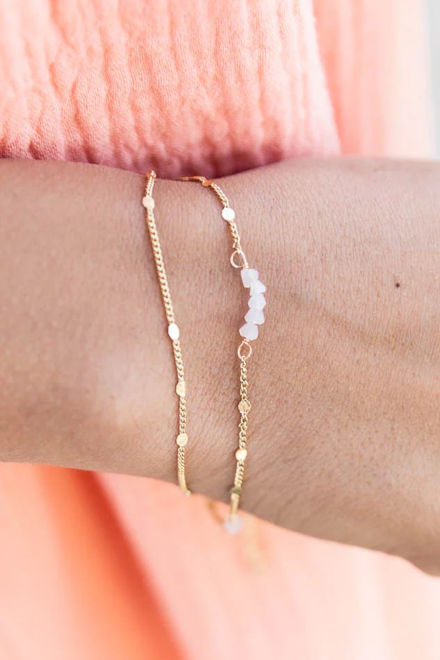Style Glow Gold Two Layer Bracelet | Pink Lily