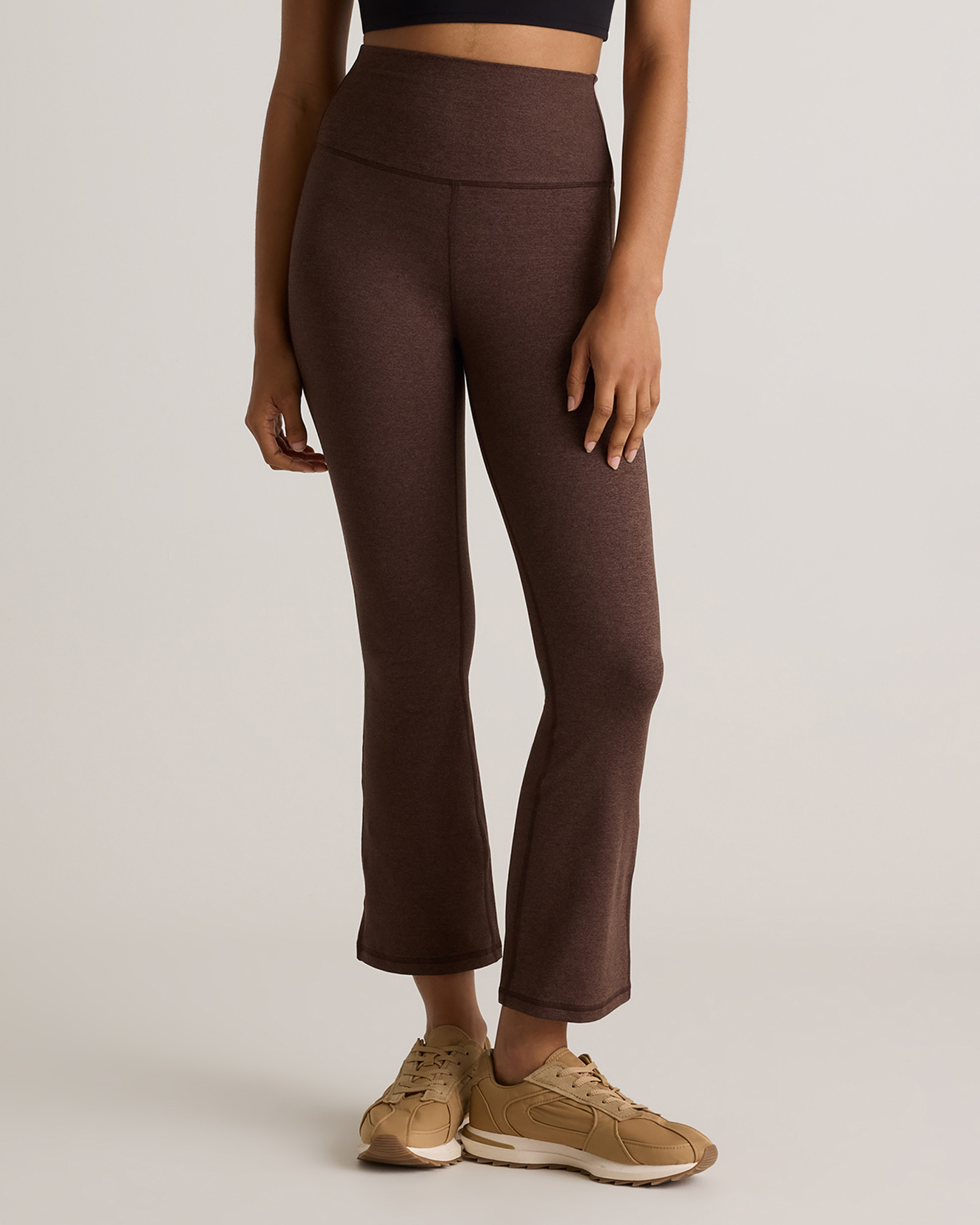 Quince | Women's Ultra-Soft Cropped Bootcut Pants in Heather Espresso, Size Medium, Polyester | Quince