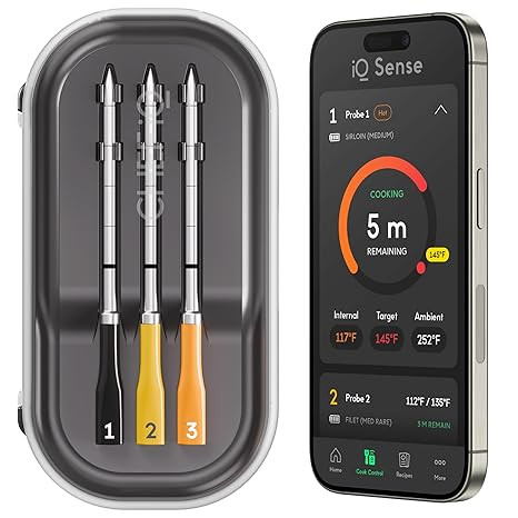 CHEF iQ Sense [2025 Model] | Smart Wireless Meat Thermometer | 3 Ultra-Thin Probes | WiFi Unlimit... | Amazon (US)