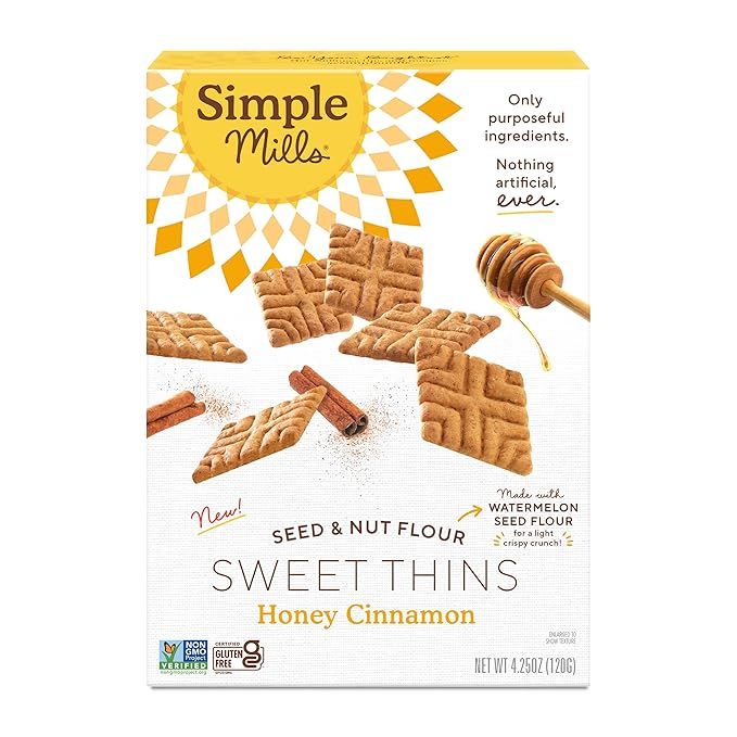 Simple Mills Sweet Thins Cookies, Seed and Nut Flour, Honey Cinnamon - Gluten Free, Paleo Friendl... | Amazon (US)
