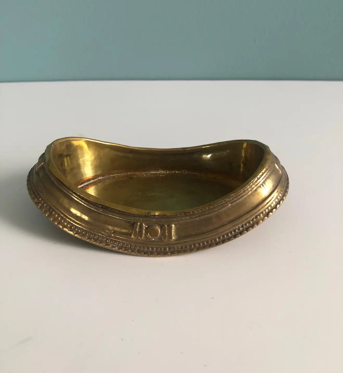 Vintage Oval Indian Brass Trinket Dish For Sale at 1stDibs | 1stDibs