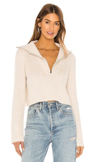 Lovelle Zip Up Sweater in Cream | Revolve Clothing (Global)