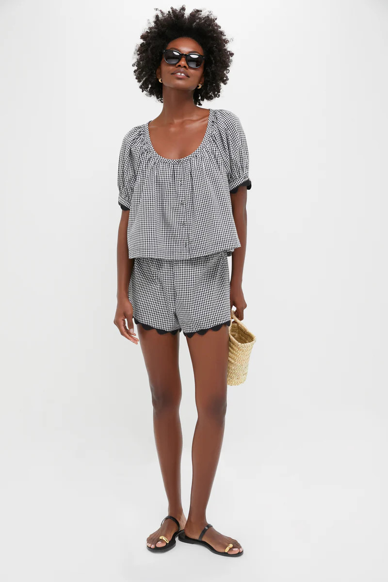 Black Gingham Ric Rac Tully Top | Tuckernuck (US)