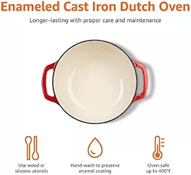 Lodge Enameled Cast Iron 5.5 Quart Dutch Oven Eb5d42 for sale