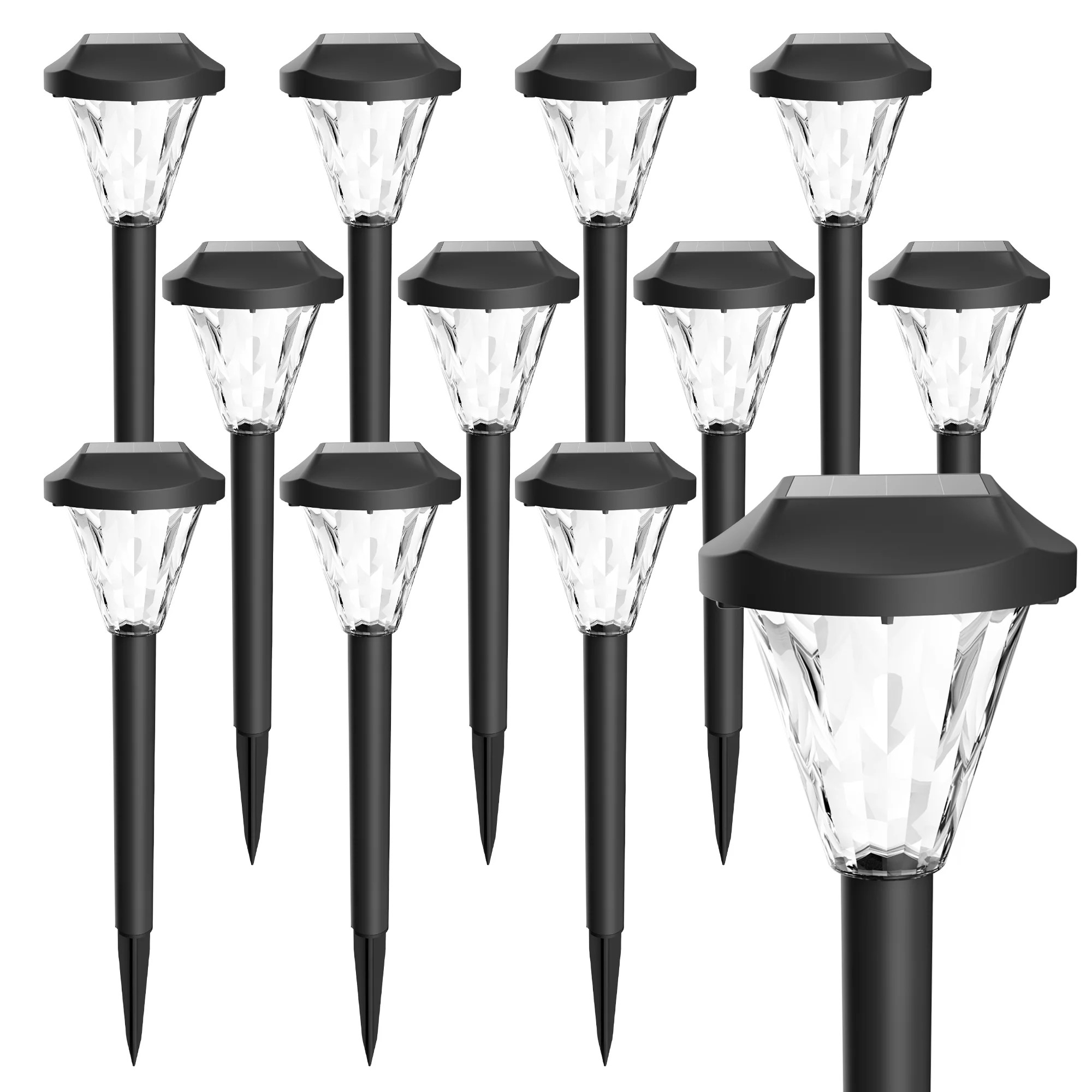 Gigalumi Solar Landscape Lights Waterproof Cold White Dusk to Dawn 12-Pack | Walmart (US)