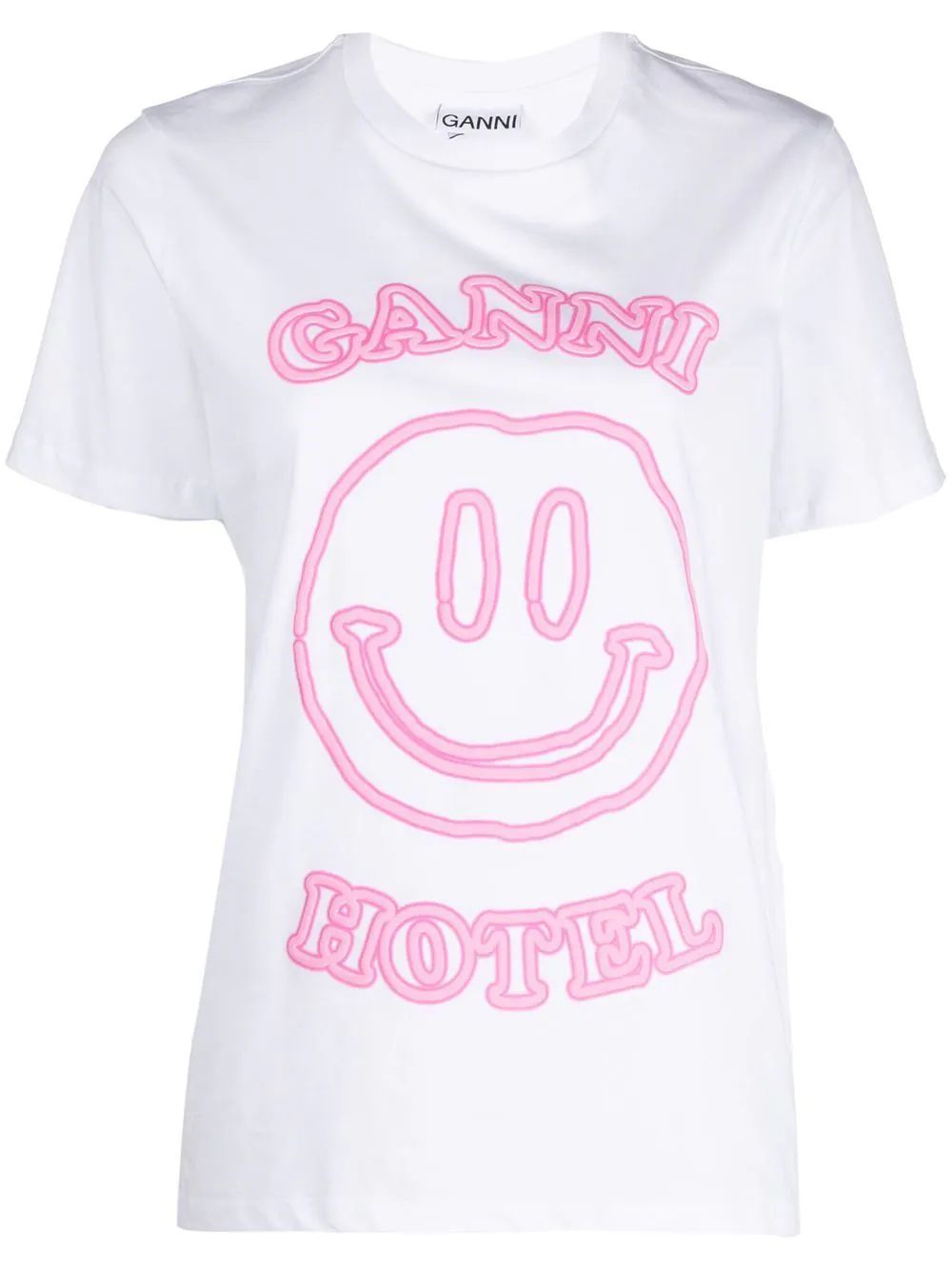 GANNI Logo crew-neck T-shirt - Farfetch | Farfetch Global